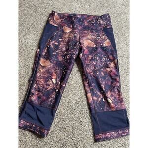 Calia Yoga Pant Carrie Underwood XL Mesh Purple Kaleidoscope Pattern 3/4 Length